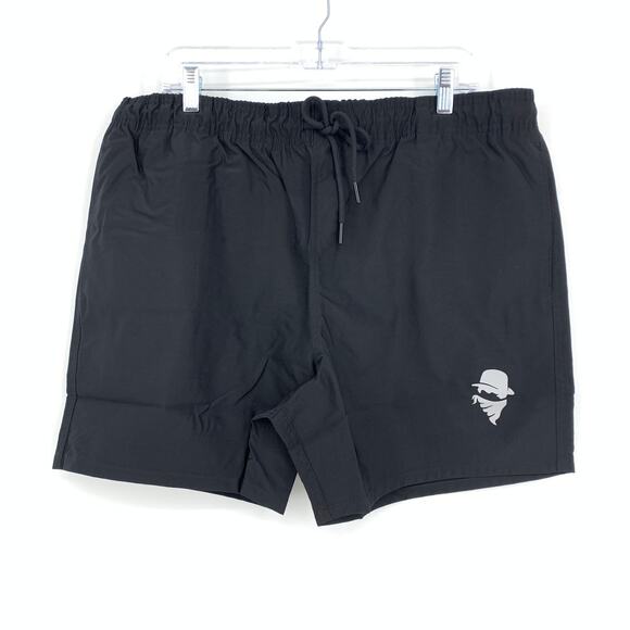 Culprit Swimwear Men's XXL Solid Black Swim Short Bottoms NEW - Picture 1 of 5